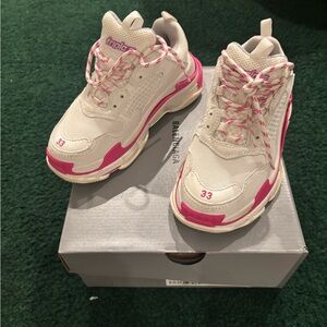 Balenciaga Pink and Cream Athletic Shoes